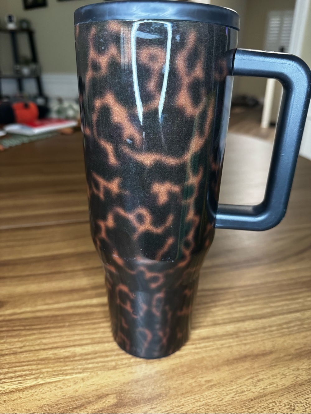 HydroJug Brown Leopard-Pattern Insulated Travel Mug with Handle